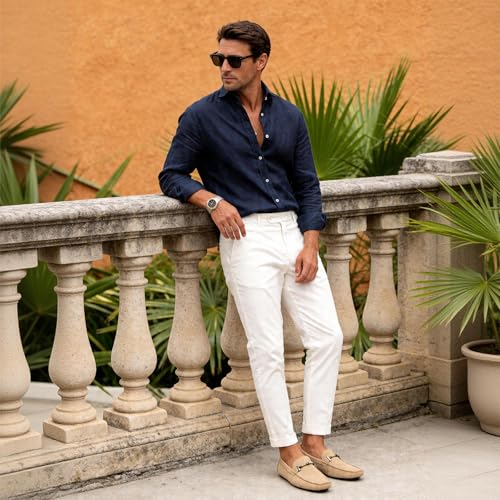 Image of Go Tour Men's Penny Loafers Moccasin Driving Shoes Slip On Flats Boat Shoes