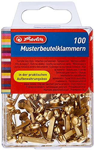Herlitz Musterbeutelklammer Rundkopf, Hängebox, metall (100...