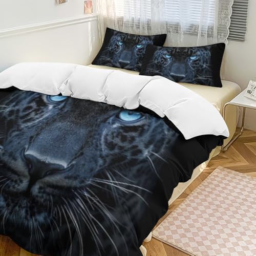 Parure de lit motif léopard en microfibre housse de couette imprimée 3D - 3