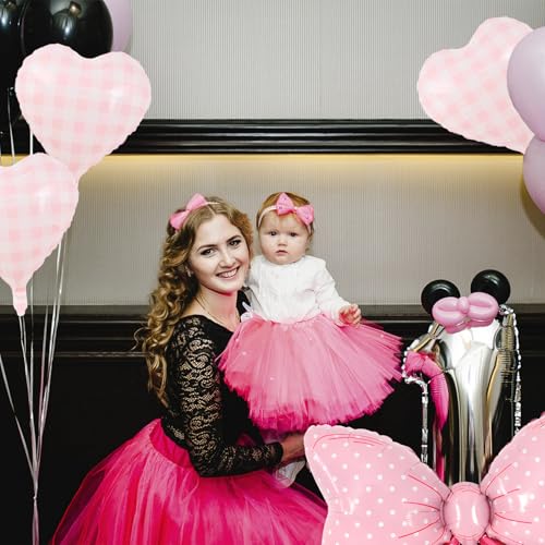 Image of 36 Inches Bow Foil Balloon Huge Bowtie Pink Balloon for Baby Shower, Wedding, Kids Theme Party Decoration (Pink 8)