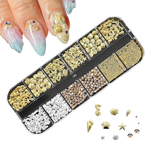 ネイルデコレーション,3D 海テーマ ネイル装飾キット | ハイシャイン 長持ちマニキュアツール ブライダル バケーション フェスティバル パーティー 休日 ウェディング バースデー