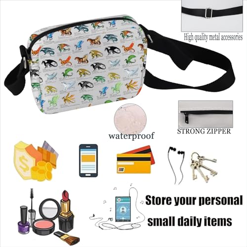 PXTIDY Dragon Novel Characters Crossbody Bag Dragon Novel Merch Clay Sunny Glory Tsunami Starflight Dragons Lovers Gifts4