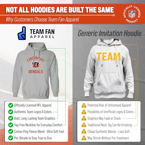 Image of Team Fan Apparel NFL Gameday Hoodie Pullover Sweatshirt for Men and Women | Officially licensed NFL Gameday fleece pullover - kangaroo pocket, ribbed cuffs, drawstring hood, unisex fit