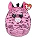 TY- Squish a boos-Coussin Zoey Le zèbre 40cm, TY39194, Rose/Noir