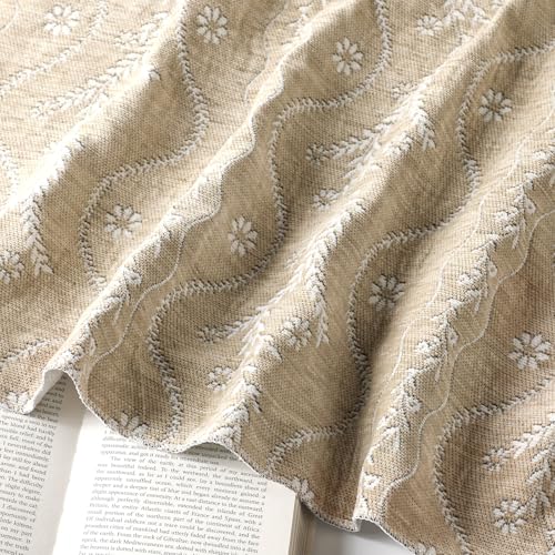 Hahafelt Terracotta Floral Chenille Throw Blanket 50 x 60'' Farmhouse Vintage Boho Flower Blanket Soft Orange Rustic Throw for Couch Bed Sofa Chair Living Room Outdoor Woven Decorative Home Gift by Hahafelt - Used condition - Image 5