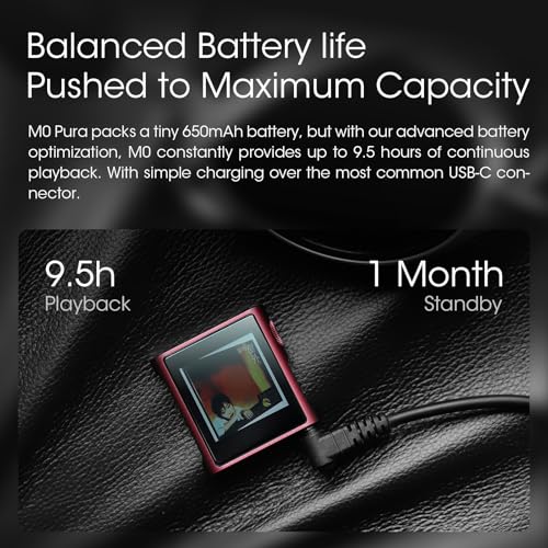 Image of SHANLING M0 Pura Hi-Res MP3 Music Player with Bluetooth 5.0,Portable Digital Audio Player, 2X CS43131 DAC,APP Control,3.5mm /Type-C Jack,384kHz /32bit,250mW@32Ω,MTouch OS (Berry Purple)