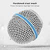 Microphone Ball Head Mesh Grill, Stainless Steel Mic Grille Replacement with Inner Foam Filter for Shure SM58 & Beta58A #4