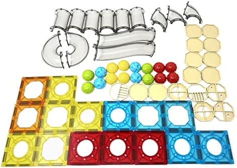 plastific Magnetic Building Blocks Set Toy Magnetics Block Tiles for 3+ Years Boys and Girls Creativity Educational Children's Toys Gift (Set of 52PC)