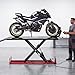 VEVOR Motorcycle Lift Table, 1500 lbs Capacity, Electric Hydraulic Pump with Scissor Lift Jack, Wheel Chock, 9.05