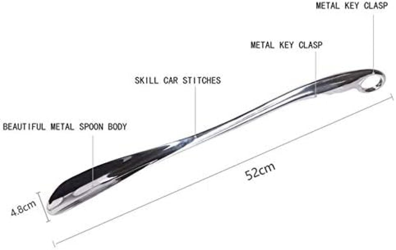 Schuhlöffel, Aluminiumlegierung, Langlebiger Metall-Schuhlöffel, Langer Griff, Einfach Zu Bedienen, Ist Sehr Geeignet Für Schwangere Frauen Und Kinder,Silber,52 * 4,8 cm,outstanding78