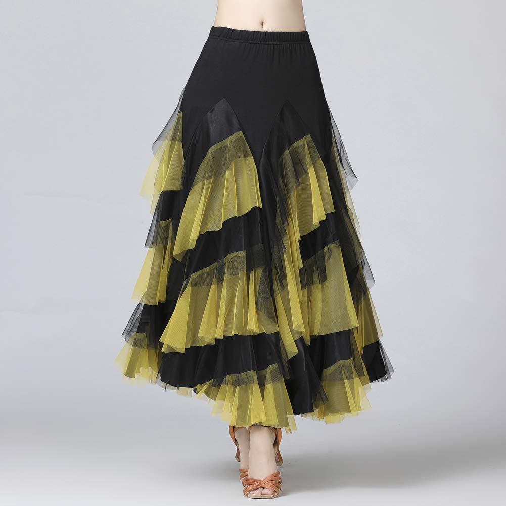 Amazon.co.jp: RIKOUZY 社交ダンス スカート 花フリル ロング丈 広がる