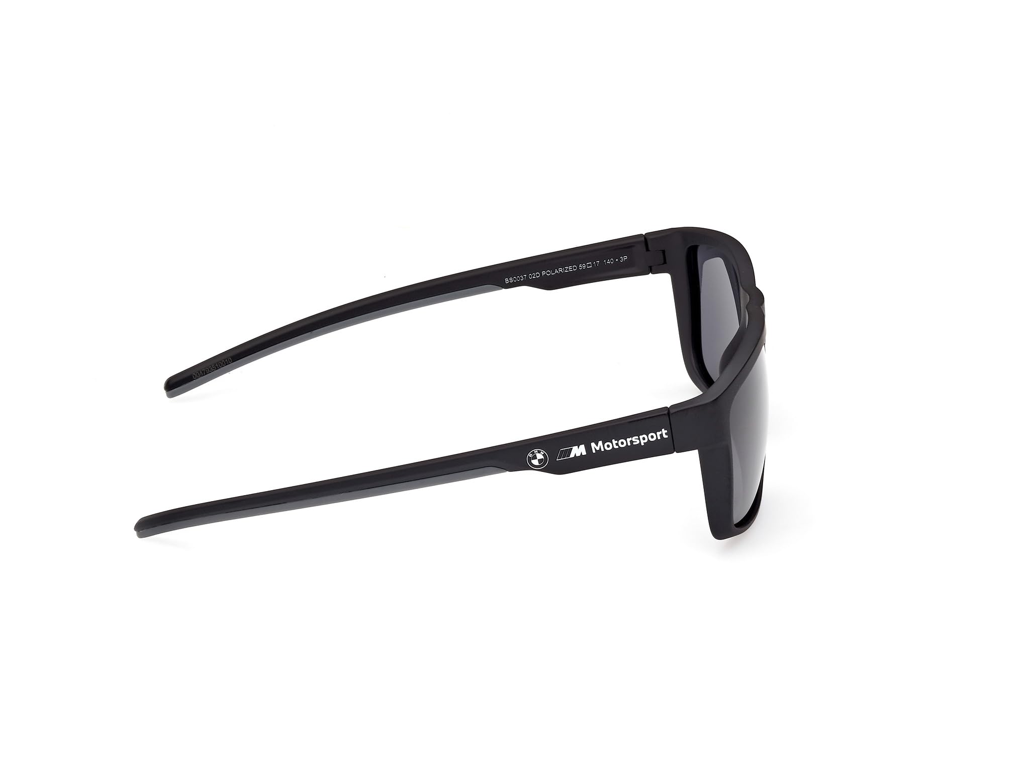 BMW MOTORSPORT Herren Bs0037 BMW M Motorsport BS0037 Herren-Sonnenbrille, leichte Freizeit-Sonnenbrille, rechteckige Linsenform, polarisierte Rauchgläser, mattschwarz (1er Pack)