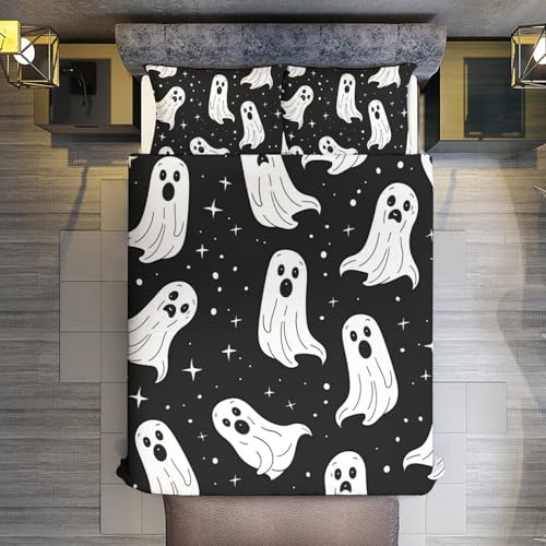Funda de microfibra suave de fantasma negro con cremallera práctica 7