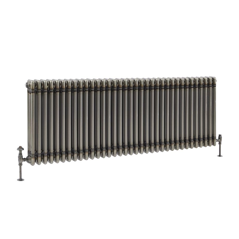 MILANO Raw Metal Cast Iron Style Horizontal 3 Column Radiator 600 x 1595mm