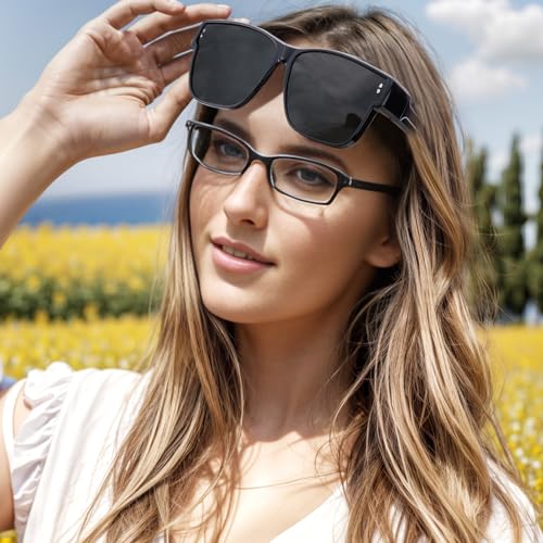 LVIOE Fit Over Sunglasses for Women Men Polarized Wear Over Eyeglasses with UV400 Protection LS3022-12