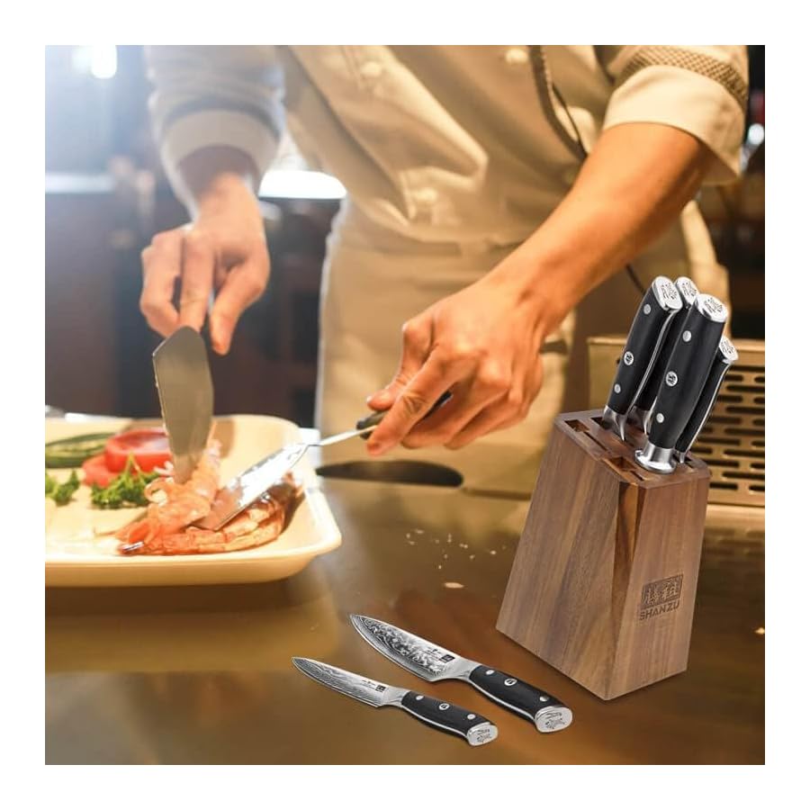 SHAN-ZU-Damascus-Kitchen-Knife-Set-7-Piece-Professional-Knife-Sets-for-Chefs-Japanese-Super-Steel-Damascus-Kitchen-Knife-Set-With-G10-Handle-Knife-Block-Set SHAN ZU Damascus Kitchen Knife Set, 7-Piece Professional Knife Sets for Chefs, Japanese Super Steel Damascus Kitchen Knife Set With G10 Handle Knife Block Set