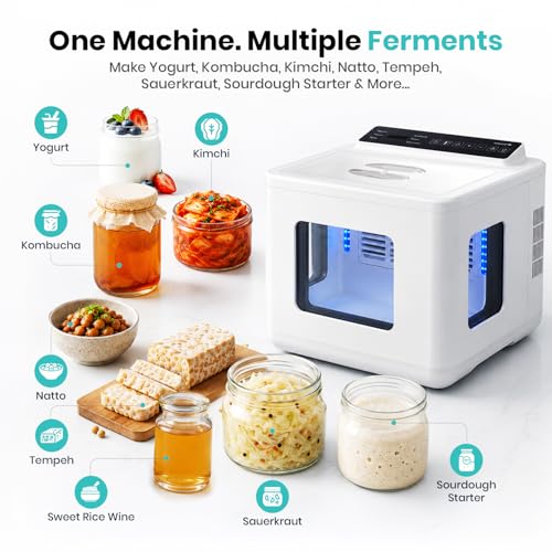 Image of 12.8L Smart Yogurt Maker Machine & Fermentation Kit, Kombucha, Kimchi, Natto, tempeh, Sourdough Maker, Temp Control 50-115F, Timer 1 Hr -30 Day, Post-Ferment Cooling
