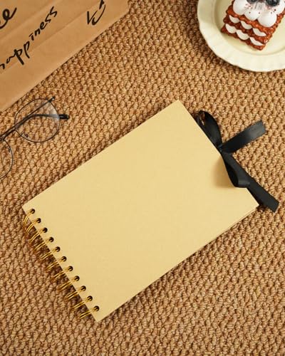 Álbum de Scrapbooking de 30 páginas, 5,83 × 8,27 pulgadas, papel kraft, tapa dura con encuadernación en espiral y cierre con cinta, ideal para scrapbooking DIY, libros de recuerdos y proyectos artísticos (marrón) miniatura 1