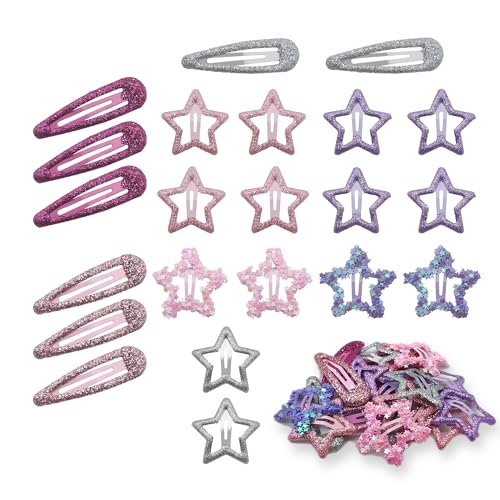 22 piezas de clips para el cabello Star, pinzas metálicas antideslizantes en varios colores para niñas y mujeres miniatura 1