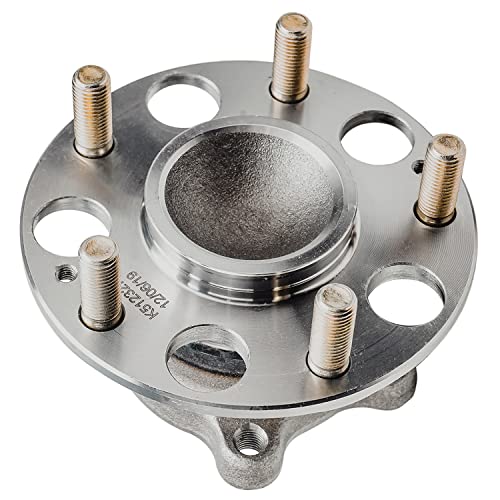 Image of Detroit Axle - Pair Rear Wheel Bearing and Hubs Assembly for 2005-2007 Honda Accord [Hybrid ONLY], 2004-2008 Acura TSX, 5 Lugs w /ABS