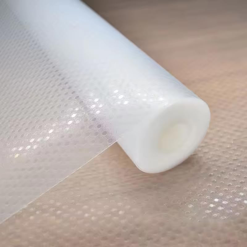 Clear EVA Shelf Liner Roll – 45×150 cm, Non-Adhesive Waterproof Cabinet & Drawer Mat, Anti-Slip Kitchen Cupboard Protector (بطانة ارفف غير لاصقة), 3 Pack
