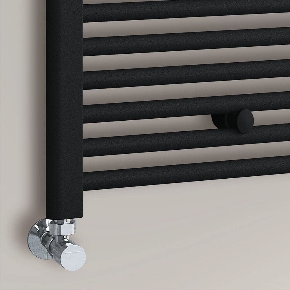 Kibath L305794 Asciugamani radiatore per integrare nel Circuito dell'Acqua Calda, Tubi in Acciaio con Finitura cromata 800x500. Valido per Rete di Riscaldamento Standard, Cromo Lucido