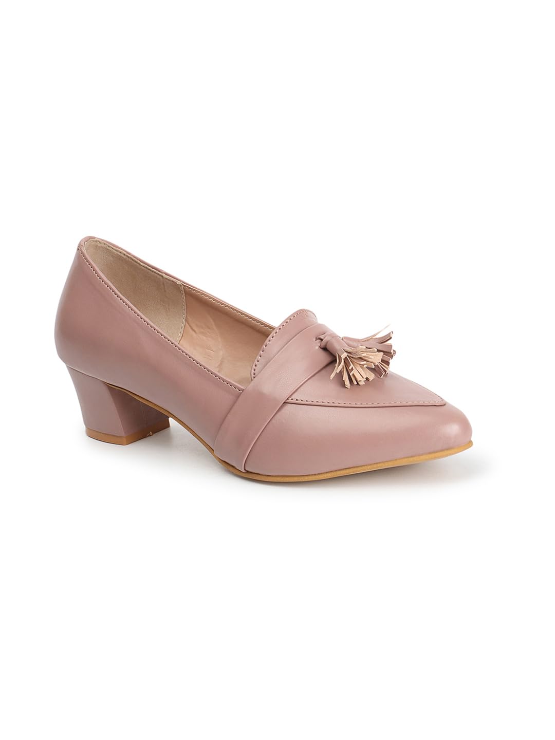 iconics Women's Solid Pointed Toe Block Heel Pumps-picture-15