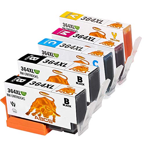 Abcs Printing Cartuchos de tinta compatibles para 364XL 364 XL Uso en HP Photosmart 5510 5511 5512 5514 5515 5520 5522 6520 6515 7510 7520 7515 B8550 B8558 B110c B010a C5370 C5383?2BK,1C,1M,1Y