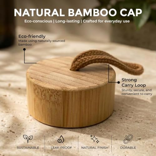 Image of Borosilicate Glass Water Bottle 500 ml | Leakproof Bamboo Lid & Silicone Sleeve | BPA Free Reusable Drinking Bottle for Office, Gym, Travel & Daily Use