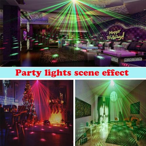Image of 6 Designs Mini Laser Projector Stage Lighting, Sound Activated DJ Lights - Perfect for Parties, Diwali, Weddings and Home Decor - includes Mini-Tripod Stand (Corded Electric)