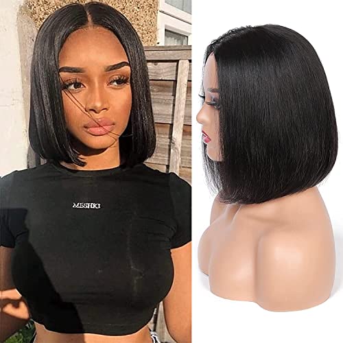 Oxeyegirl U Part Straight Human Bob Hair Wig