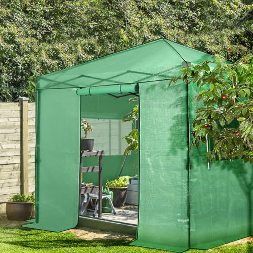 Image of EAGLE PEAK 8x8 Easy Setup Pop Up Greenhouse, Clear /Green