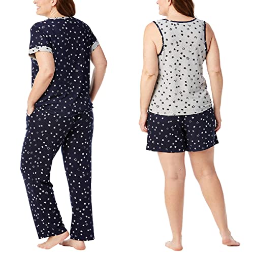 Image of Lucky Brand Women's Pajama Set - 4 Piece Sleep Shirt, Tank Top, Pajama Pants, Lounge Shorts (S-XL)