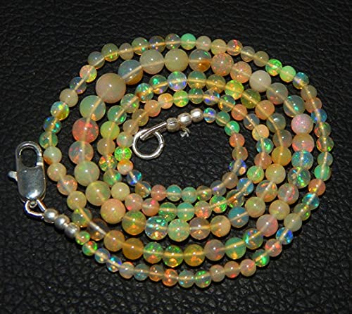Opale éthiopienne naturelle rare perle ronde 3-6 mm pour création de bijoux DIY