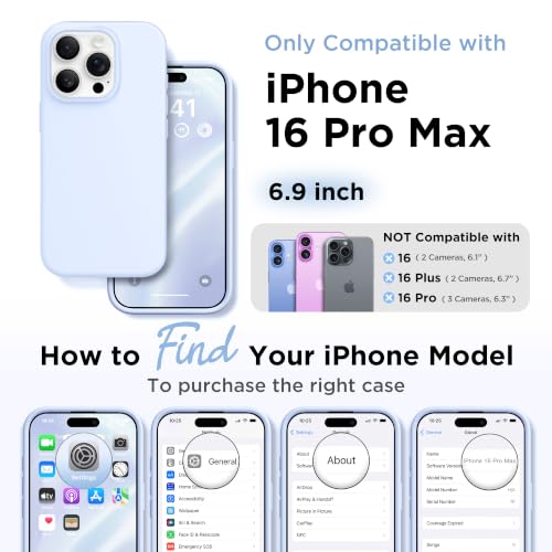 Image of GolbinBox Magnetic for iPhone 16 Pro Max Case, Silicone Cover, Baby Blue