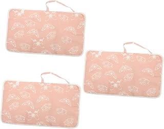 ibasenice 3 Peças Portátil Trocador De Bebê Troca De Fraldas De Bebê Colchão Infantil Tapete De Troca De Bebê Colchão De Viagem Almofada De Troca Criança Rosa Borboleta Poliéster Algodão