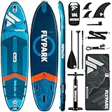 Flypark Tavole gonfiabili da 3,9 x 89,9 cm, tavola da SUP extra larga gonfiabile, tavola da paddle per yoga, tavola SUP familiare, zaino da 116L, tracolla, pompa a 2 azioni