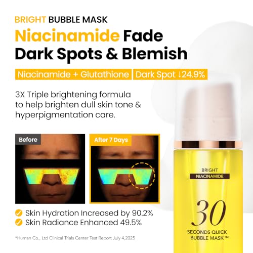Image of MENOKIN Korean Face Mask 3sets [30 seconds Quick Bubble Mask] (Collagen, Brightening, Moisturizing), Hydration improvement, Radiance-boosting, Easy-to Use, Glass Skin, 3.21 fl.oz
