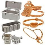 Accessoires de ferme : ce modèle de comprend une selle, un , une auge, un seau, etc., pour rendre votre micro-paysage de ranch de chevaux plus riche, modèle animal simulé