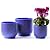 Homephyte 4 + 5 + 6 Inch Ceramic Pot for Indoor-Outdoor Plants, Succulents Plant Pots, Orchid Flower Pots with Drainage Hole, Modern Stoneware Pots Planter, Set of 3 (Dark Blue, 4+5+6 Inch)