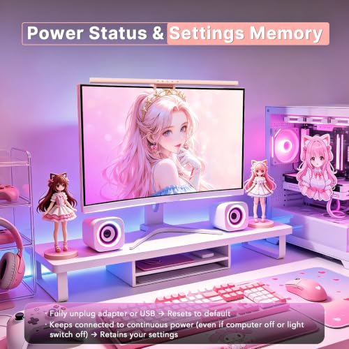 Image of Syrinx Monitor Light Bar for Home Office & Gaming, Eye-Caring Computer Monitor Lamp, No Glare Screen Light, CRI95+, Stepless Brightness & Color Temp Adjustment, USB Powered, for Flat & Curved Monitors