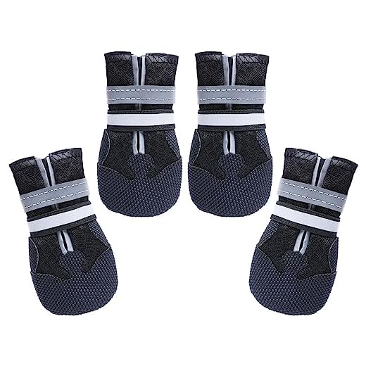 Dimicoo Breathable Dog Boots for Medium Large Dogs,Non-Slip Dog Shoes for Winter Snow and Summer Hot Pavement,Lightweight Paw Protector Dog Booties for Outdoor Walking Indoor Hardwood Floors