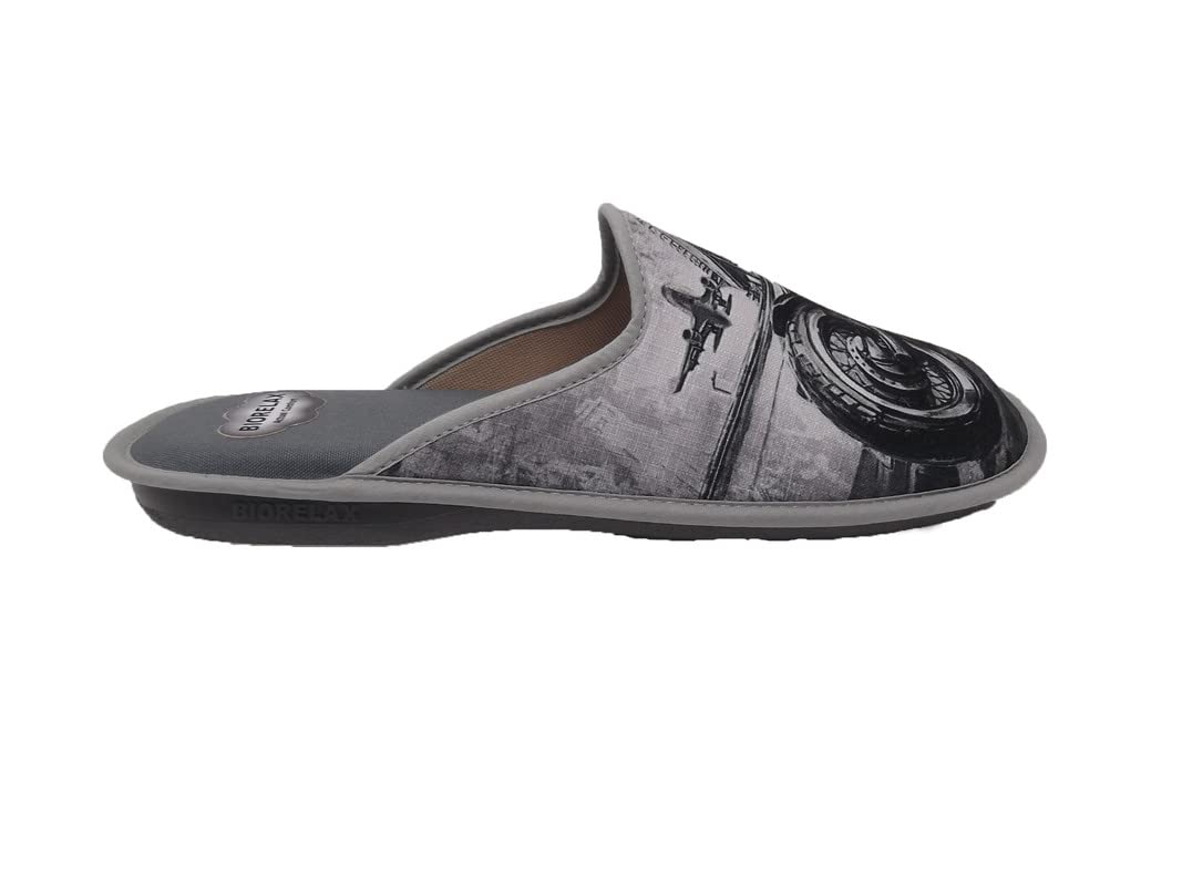 Zapatilla de Estar por casa/Hombre/Biorelax/Empeine: Lona/Suela: Goma Antideslizante/Cámara de Aire/Color Gris