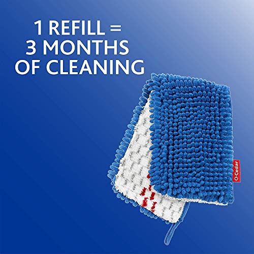 O-Cedar Hardwood Floor 'N More Microfiber 3-Action Flip Mop Refill (Pack Of 4) | Double-Sided Mop Head W/Microfiber & Chenille | Reusable, Machine-Washable Mop Head Replacement #TOP4