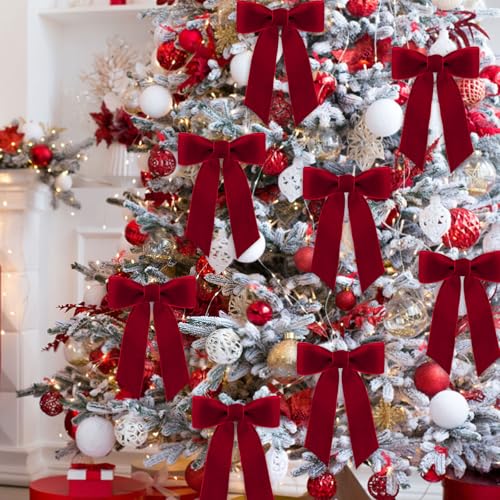 Image of Tsorode 10 Yards Black Velvet Ribbon 1 Inch for Christmas Tree,Velvet Christmas Ribbon for Gift Wrapping Crafts Bow Wreath Holiday Decorations (Red, 1 1 /2 inch-10 Yard)