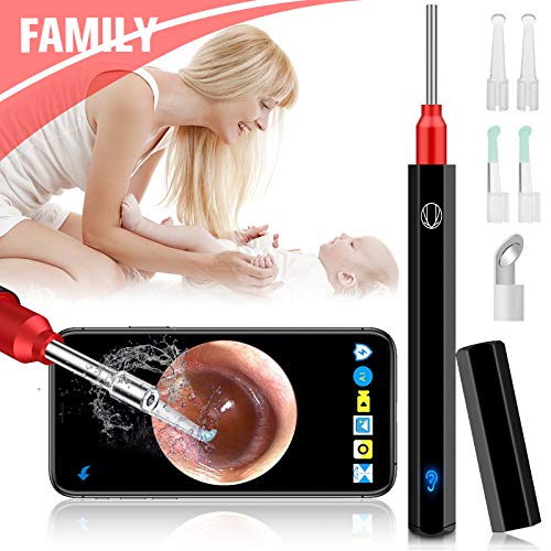Softula Ear Wax Removal Endoscope,Earwax Remover Tool,1080P FHD Ear Camera Wireless Otoscope with LED Lights,Waterproof Ear Scope Cleaning Camera with 4pcs Ear Spoons Kits for Android iOS Phone Tablet