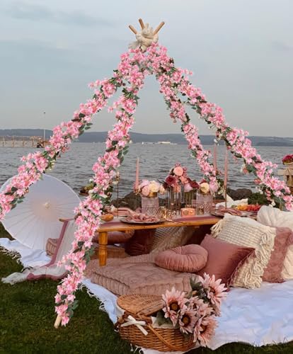 Image of Nutts Artificial Bougainvillea Silk Vines Creepers Hanging Flower Garland for Wedding & Home Decoration, Flower Garland (2, Baby Pink)