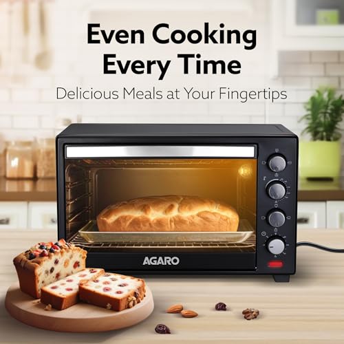 Image of AGARO Marvel 48 Liters Oven Toaster Griller, Motorised Rotisserie and Convection Cake Baking OTG with 3 Heating Mode, (Black)
