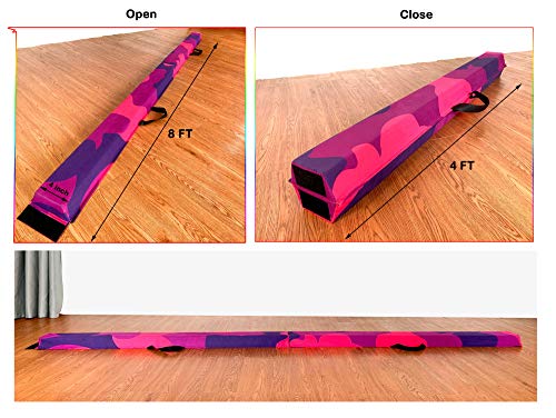 Image of Marfula 6 FT / 8 FT / 9 FT Folding Gymnastics Beam Foam Balance Floor Beam