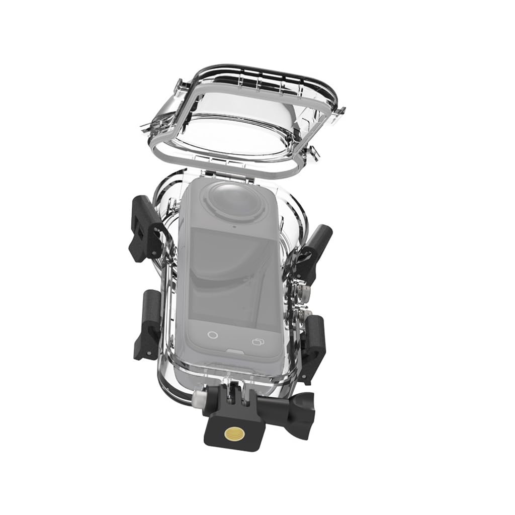 Custodia subacquea per fotocamera subacquea da 50 m, con vite da 1/4 di pollice e adattatore per montaggio fotocamera, custodia protettiva impermeabile X5 (guscio invisibile per immersioni)